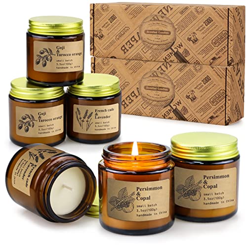 Candles for Home Scented, 6 Pack 3.5 Oz Soy Wax Candles Gifts Sets