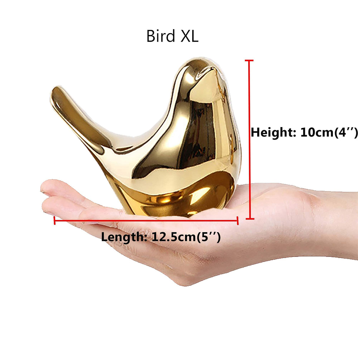 FANTESTICRYAN Small Birds Statues Home Decor, Modern Style, Gold, M&L 2pcs