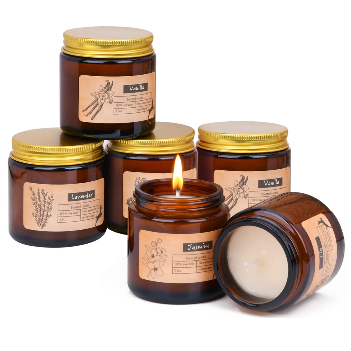 Candles for Home Scented, 6 Pack 3.5 Oz Soy Wax Candles Gifts Sets