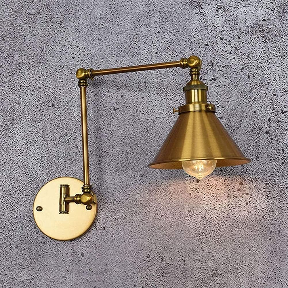 Retro Wall Lamp Bronze American Lampshade Nordic Minimalist Study Bedroom.