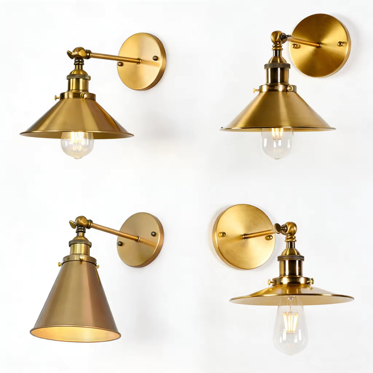 Retro Wall Lamp Bronze American Lampshade Nordic Minimalist Study Bedroom.