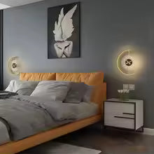 Nordic Clock Wall Lamp, Modern Minimalist LED Wall Light for Living Room, Bedroom & Background Wall Decoration