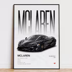 Famous Cars P1 765LT F8 SVJ 488 Poster Wall Art Print Poster Decorative Mural Modern Home Decor Birthday Gift Unframed