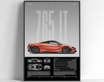 Famous Cars P1 765LT F8 SVJ 488 Poster Wall Art Print Poster Decorative Mural Modern Home Decor Birthday Gift Unframed