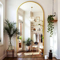 76"x34" Floor Mirror Full Length, Arched Full Length Mirror with Stand, Large Full Body Mirrors for Bedroom Living Room or Cloakroom Gold