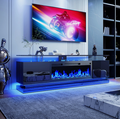 70" Farmhouse Fireplace TV Stand with LED Lights, Custom